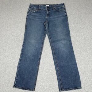 LOFT Jeans Women's‎ 8 Medium Wash Mid Rise Wid Leg Blue Denim Casual